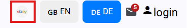 Um mit Ebay arbeiten zu können muss zuerst die Anmeldung über das Ebay Icon oben rechts in der Ecke erfolgen. Nachdem der Anmeldeprozess durchlaufen wurde, wird man zurück zur Homepage von MSAR-Flow geleitet.